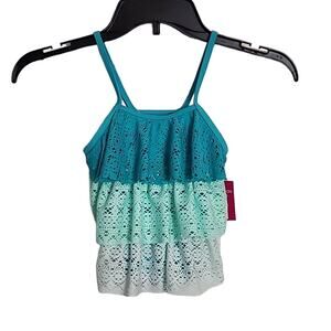 SO Girls Swim Top, 6/6X, Teal/Aqua, NWT